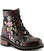 L'ARTISTE Fantastic Embroidered and Embossed Floral Combat Booties - Image 1