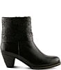 L'ARTISTE Kissofarose Floral Laser Cut Fold Over Leather Booties - Image 2