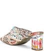 L'ARTISTE Lacyloops Metallic Macrame Block Heel Slide Sandals - Image 3