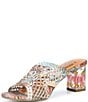 L'ARTISTE Lacyloops Metallic Macrame Block Heel Slide Sandals - Image 4