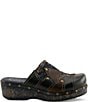 L'ARTISTE Olympe Studded Mix Leather Platform Wedge Clogs - Image 2