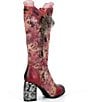 L'ARTISTE Rorria Floral Printed Ruffled Suede Boots - Image 2