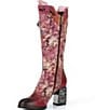 L'ARTISTE Rorria Floral Printed Ruffled Suede Boots - Image 4