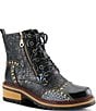 L'ARTISTE Rugup Leather and Textile Studded Faux Fur Lined Booties - Image 1