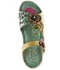 L'ARTISTE Script Floral Embossed Leather Wedge Sandals - Image 6