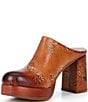 L'Artiste Sky High Embossed Hand Painted Leather Platform Clogs - Image 4