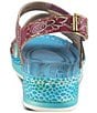 L'ARTISTE Sumacah Leather Floral Platform Wedge Sandals - Image 6