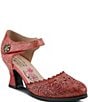L'ARTISTE Visionary Embossed Laser Cut Leather Ankle Strap Pumps - Image 1