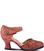 L'ARTISTE Visionary Embossed Laser Cut Leather Ankle Strap Pumps - Image 2