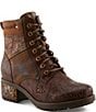 L'ARTISTE Whitefish Leather Embossed Mix Block Heel Booties - Image 1