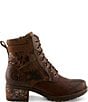 L'ARTISTE Whitefish Leather Embossed Mix Block Heel Booties - Image 2