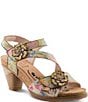 L'ARTSITE Shesfab Embossed Floral Leather Sandals - Image 1