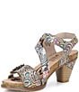 L'ARTSITE Shesfab Embossed Floral Leather Sandals - Image 4