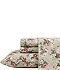 Color:Beige - Image 1 - 200-Thread Count Ashfield Floral Printed Pattern Cotton Percale Sheet Set