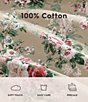 Laura Ashley 200-Thread Count Ashfield Floral Printed Pattern Cotton Percale Sheet Set, Color:Beige - Image 8