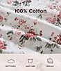 Laura Ashley 200-Thread Count Ashfield Floral Printed Pattern Cotton Percale Sheet Set, Color:Pink - Image 8