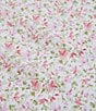 Color:Pink/Green - Image 5 - 200-Thread Count Norella Pink Cotton Percale Sheet Sheet