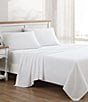 Color:White - Image 1 - 400-Thread Count White Cotton Percale Solid Sheet Set