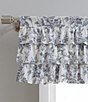 Color:Shadow Grey - Image 2 - Annalise Floral Grey Tier Ruffled Window Valance