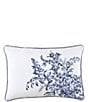Color:Blue - Image 1 - Bedford Embroidered Floral Cotton Breakfast Decorative Pillow
