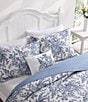 Color:Blue - Image 4 - Bedford Embroidered Floral Cotton Breakfast Decorative Pillow