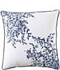 Color:Blue - Image 1 - Bedford Embroidered Floral Cotton Decorative Square Pillow