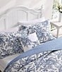 Color:Blue - Image 4 - Bedford Embroidered Floral Cotton Decorative Square Pillow
