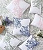 Color:Blue - Image 6 - Bedford Embroidered Floral Cotton Decorative Square Pillow
