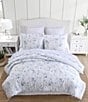 Color:Blue/White - Image 1 - Belinda Blue Cottage Rose Print Booms Reversible Comforter Mini Set