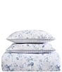 Color:Blue/White - Image 4 - Belinda Blue Cottage Rose Print Booms Reversible Comforter Mini Set