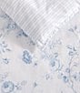 Color:Blue/White - Image 5 - Belinda Blue Cottage Rose Print Booms Reversible Comforter Mini Set