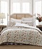Color:Beige - Image 1 - Bramble Floral Cotton Reversible Comforter Mini Set