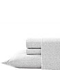 Color:Grey - Image 1 - Chelsie Vine Grey Cotton Flannel Sheet Set