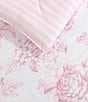 Color:Mauve Pink - Image 5 - Delphine Oversized Floral Blooms Cotton Reversible Comforter Mini Set