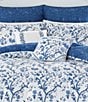 Color:Blue - Image 1 - Elise Chinoiserie Floral Printed Duvet Cover & Sham Bonus Set