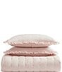 Color:Pink - Image 2 - Hailee Embroidered Dot Pink Ruffled Quilt Mini Set
