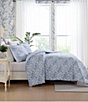 Laura Ashley Quartet Cotton Blend Cashmere Blue Reversible Comforter Mini Set - Image 1
