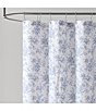 Color:Sky Dust Blue - Image 1 - Walled Garden Floral Toile Shower Curtain
