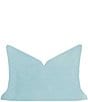 Laura Park Solid Velvet Lumbar Pillow, Color:Spa Blue - Image 1
