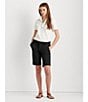 Color:Black - Image 6 - Petite Size Stretch Cotton Mid Rise Shorts