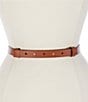 Color:Lauren Tan - Image 2 - 0.6#double; Turnlock Leather Skinny Belt