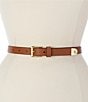 Color:Lauren Tan - Image 1 - 0.75#double; Pebbled Leather Skinny Belt
