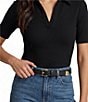 Lauren Ralph Lauren Pebbled Leather Skinny Belt - Image 1