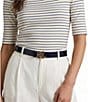 Lauren Ralph Lauren 1.25#double; Logo Reversible Patent Leather Belt - Image 1