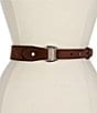 Lauren Ralph Lauren 1.5#double; Equestrian D-Ring Suede Belt, Color:Dark Hickory - Image 1