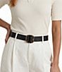 Lauren Ralph Lauren 1.5#double; Square Slide Buckle Belt - Image 4
