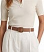 Lauren Ralph Lauren 1.5#double; Square Slide Buckle Belt - Image 1