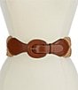 Color:Natural - Image 1 - 3.25#double; Wide Leather-Trim Corded Macrame Belt