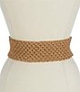 Color:Natural - Image 2 - 3.25#double; Wide Leather-Trim Corded Macrame Belt