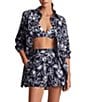 Lauren Ralph Lauren Allora Floral Cotton Voile Button Front Shirt & Pull-On Short Swim Cover-Up, Color:Multi - Image 1